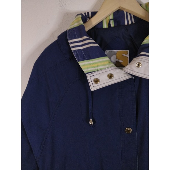 3/$20 Vintage Current Seen Navy Blue Windbreaker Jacket M - Picture 2 of 7